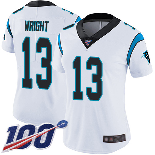 Carolina Panthers Limited White Women Jarius Wright Road Jersey NFL Football #13 100th Season Vapor Untouchable->women nfl jersey->Women Jersey